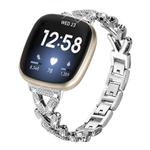 For Fitbit Versa 4 / 3 / Sense / Sense 2 20mm xDfind Small Twist Diamond Metal Watch Band(Silver)