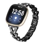 For Fitbit Versa 4 / 3 / Sense / Sense 2 20mm xDfind Small Twist Diamond Metal Watch Band(Black)