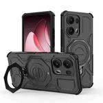 For OPPO Reno13 Pro 5G Global J-20 Solid Color MagSafe Magnetic TPU+PC Phone Case(Black)
