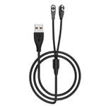 USB to 2 Pin / 4 Pin 2 in 1 Magnetic Charging Cable For Shokz Bone Conduction Earphone(Black)
