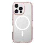For iPhone 16 Pro Max Kalebol Clear MagSafe PC Hybrid TPU Shockproof Phone Case(Pink)