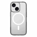 For iPhone 15 Plus Kalebol Clear MagSafe PC Hybrid TPU Shockproof Phone Case(Grey)
