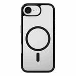 For iPhone 16e Kalebol Clear MagSafe PC Hybrid TPU Shockproof Phone Case(Black)