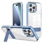 For iPhone 17 Pro Max Kalebol Holder Clear Acrylic Hybrid TPU Phone Case(Blue)