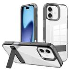 For iPhone 17 Kalebol Holder Clear Acrylic Hybrid TPU Phone Case(Black)