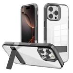 For iPhone 16 Pro Max Kalebol Holder Clear Acrylic Hybrid TPU Phone Case(Black)