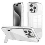 For iPhone 15 Pro Kalebol Holder Clear Acrylic Hybrid TPU Phone Case(Transparent)