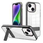 For iPhone 14 Kalebol Holder Clear Acrylic Hybrid TPU Phone Case(Black)