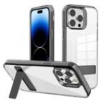 For iPhone 14 Pro Max Kalebol Holder Clear Acrylic Hybrid TPU Phone Case(Black)