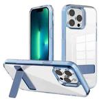 For iPhone 13 Pro Kalebol Holder Clear Acrylic Hybrid TPU Phone Case(Blue)