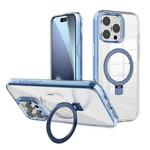 For iPhone 17 Pro Kalebol MagSafe Holder Simple Clear TPU Phone Case(Blue)