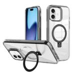 For iPhone 17 Kalebol MagSafe Holder Simple Clear TPU Phone Case(Black)