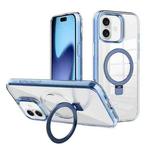 For iPhone 17 Kalebol MagSafe Holder Simple Clear TPU Phone Case(Blue)