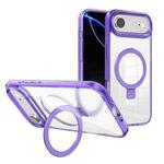 For iPhone 17 Air Kalebol MagSafe Holder Simple Clear TPU Phone Case(Purple)