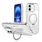 For iPhone 16 Kalebol MagSafe Holder Simple Clear TPU Phone Case(Transparent)
