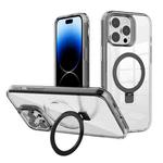 For iPhone 14 Pro Max Kalebol MagSafe Holder Simple Clear TPU Phone Case(Black)