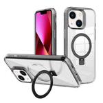 For iPhone 13 Kalebol MagSafe Holder Simple Clear TPU Phone Case(Black)