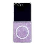 For Samsung Galaxy Z Flip7 5G Pearlescent Shell Texture MagSafe Phone Case(Purple)