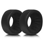 2 Pack Protein Leather Fabric Earphone Replacement Earpads Pads For Grado SR60 / SR80 / SR125 / SR225(Black)