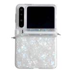 For Huawei Pura X Side Buckle Axis Pearlescent Shell Texture Phone Case(Beige)