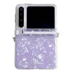 For Huawei Pura X Side Buckle Axis Pearlescent Shell Texture Phone Case(Purple)