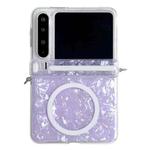For Huawei Pura X Side Buckle Axis Pearlescent Shell Texture MagSafe Phone Case(Purple)