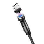 FLOVEME YXF212901 2.1A Micro USB 360 Degree Rotation Braided Magnetic Charging Cable, Length: 1m(Black)