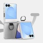 For Samsung Galaxy Z Flip7 5G Three Parts PC Skin Feel Shockproof Phone Case with Ring(White)