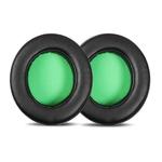1 Pair Rotating Snap-on Replacement Earpads For Razer Kraken Pro V2, Material:Protein Leather(Black Green)