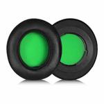 1 Pair Rotating Snap-on Replacement Earpads For Razer Kraken Pro V2, Material:Lambskin(Black Green)