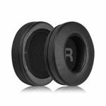 1 Pair Protein Leather Stitching LR Printing Earphone Replacement Earpads Pads For Philips SHP9500(Black)