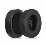 1 Pair Protein Leather Stitching LR Printing Punching Earphone Replacement Earpads Pads For Philips SHP9500(Black)