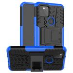 For Google Pixel 5 Tire Texture Shockproof TPU + PC Protective Case with Holder(Blue)