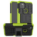 For Google Pixel 5 Tire Texture Shockproof TPU + PC Protective Case with Holder(Green)