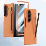 For Samsung Galaxy Z Fold7 5G Integrated Skin Feel PC Phone Case with Pen / Pen Box(Orange)