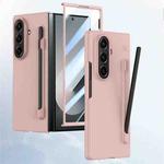 For Samsung Galaxy Z Fold7 5G Integrated Skin Feel PC Phone Case with Pen / Pen Box(Pink)