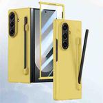 For Samsung Galaxy Z Fold7 5G Integrated Skin Feel PC Phone Case with Pen / Pen Box(Yellow)