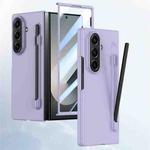 For Samsung Galaxy Z Fold7 5G Integrated Skin Feel PC Phone Case with Pen / Pen Box(Purple)