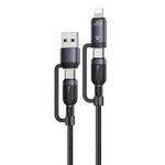 Yesido CA200 1.2m 60W USB / Type-C to Type-C / 8 Pin Fast Charging Data Cable(Black)