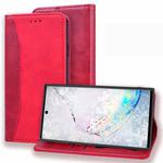 For Samsung Galaxy Note 10 Business Stitching Horizontal Flip Leather Case with Double Folding & Bracket & Card Slots & Photo Frame & Wallet(Red)