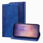 For Samsung Galaxy Note20 Ultra Business Stitching Horizontal Flip Leather Case with Double Folding & Bracket & Card Slots & Photo Frame & Wallet(Sapphire Blue)