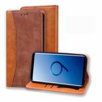 For Samsung Galaxy S9 Business Stitching Horizontal Flip Leather Case with Double Folding & Bracket & Card Slots & Photo Frame & Wallet(Brown)