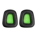 2pcs Insert Replacement Earpads For Razer Electra V1 / V2, Material:Protein Leather(Black Green)