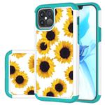 For iPhone 12 / 12 Pro Coloured Drawing Pattern PU Skinny + TPU Protective Case(Sunflower)