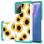 For Samsung Galaxy Note20 Coloured Drawing Pattern PU Skinny + TPU Protective Case(Sunflower)