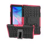 For Huawei MediaPad T5 Tire Texture Shockproof TPU + PC Protective Case with Holder(Rose Red)