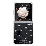 For Honor Magic V Flip Glitter Powder Dots Pattern Phone Case(Black)