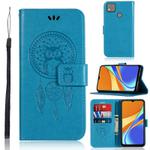 For Xiaomi Redmi 9C Wind Chime Owl Embossing Pattern Horizontal Flip Leather Case with Holder & Card Slots & Wallet(Blue)