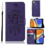 For Xiaomi Redmi 9C Wind Chime Owl Embossing Pattern Horizontal Flip Leather Case with Holder & Card Slots & Wallet(Purple)