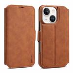 For iPhone 14 / 13 Denior B07 MagSafe Detachable Leather Phone Case(Brown)